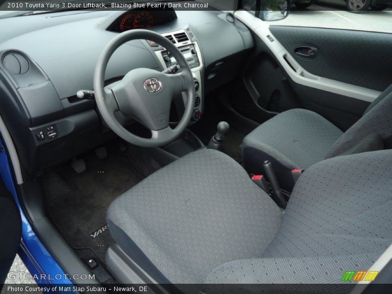 Blazing Blue Pearl / Dark Charcoal 2010 Toyota Yaris 3 Door Liftback