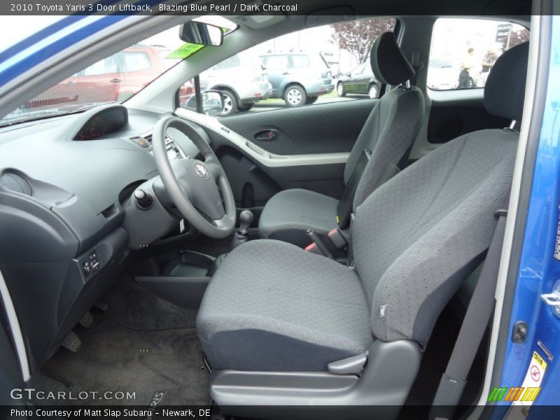 Blazing Blue Pearl / Dark Charcoal 2010 Toyota Yaris 3 Door Liftback