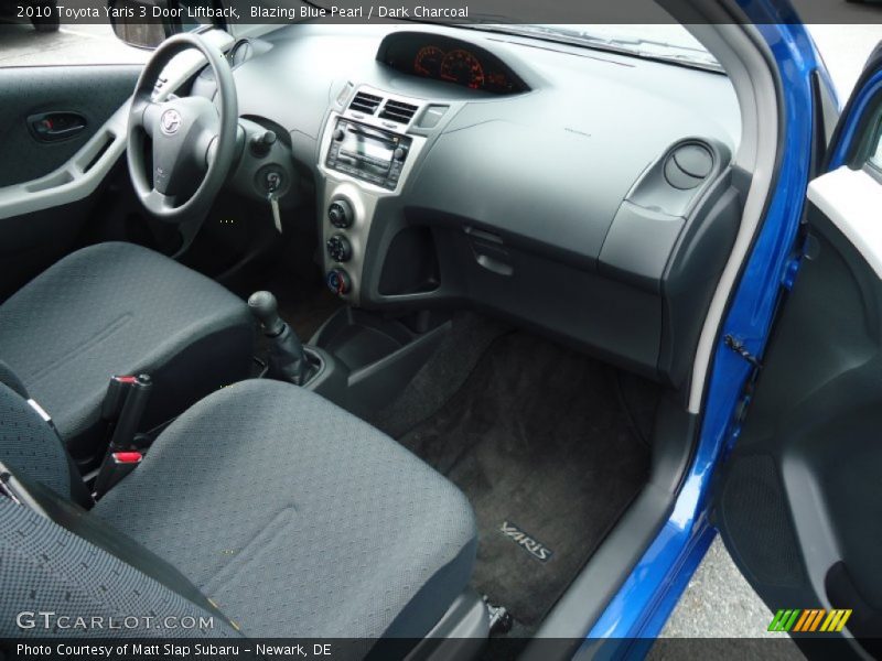Blazing Blue Pearl / Dark Charcoal 2010 Toyota Yaris 3 Door Liftback