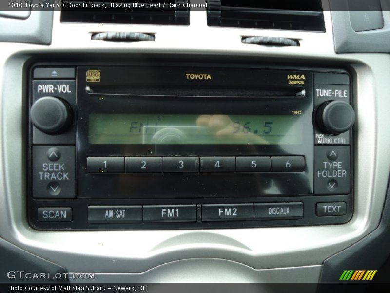 Blazing Blue Pearl / Dark Charcoal 2010 Toyota Yaris 3 Door Liftback
