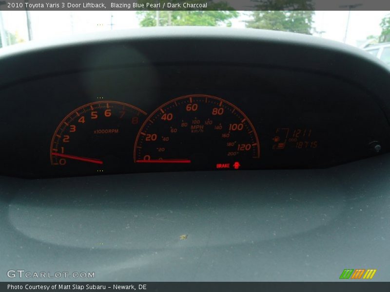 Blazing Blue Pearl / Dark Charcoal 2010 Toyota Yaris 3 Door Liftback