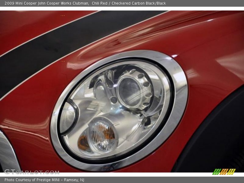 Chili Red / Checkered Carbon Black/Black 2009 Mini Cooper John Cooper Works Clubman