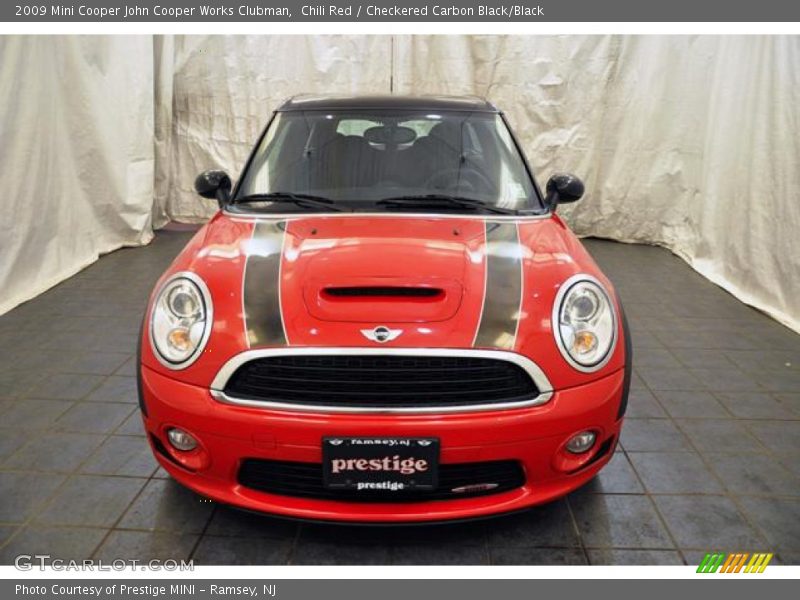 Chili Red / Checkered Carbon Black/Black 2009 Mini Cooper John Cooper Works Clubman