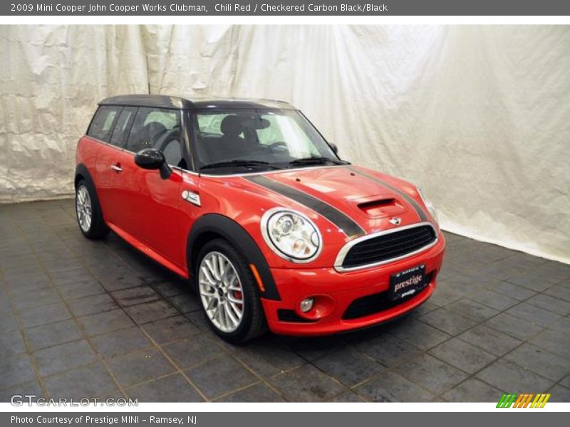 Chili Red / Checkered Carbon Black/Black 2009 Mini Cooper John Cooper Works Clubman