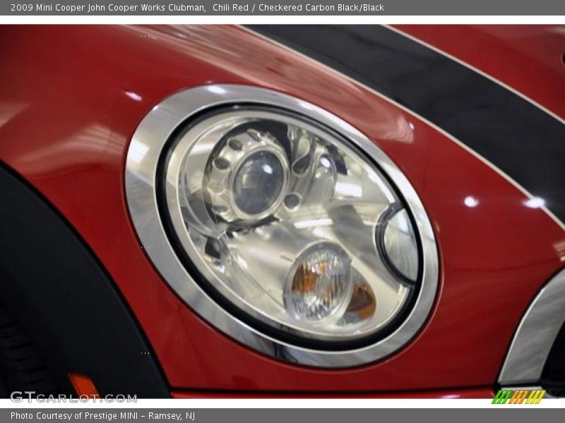 Chili Red / Checkered Carbon Black/Black 2009 Mini Cooper John Cooper Works Clubman