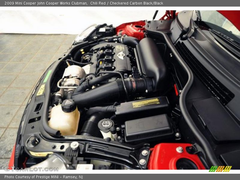Chili Red / Checkered Carbon Black/Black 2009 Mini Cooper John Cooper Works Clubman