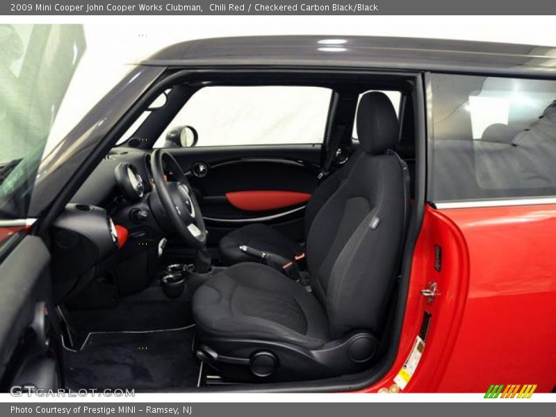 Chili Red / Checkered Carbon Black/Black 2009 Mini Cooper John Cooper Works Clubman