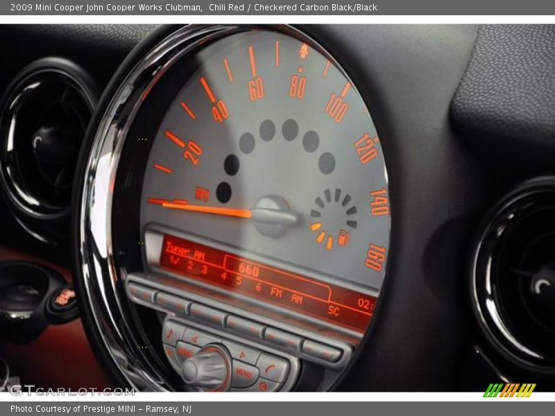Chili Red / Checkered Carbon Black/Black 2009 Mini Cooper John Cooper Works Clubman