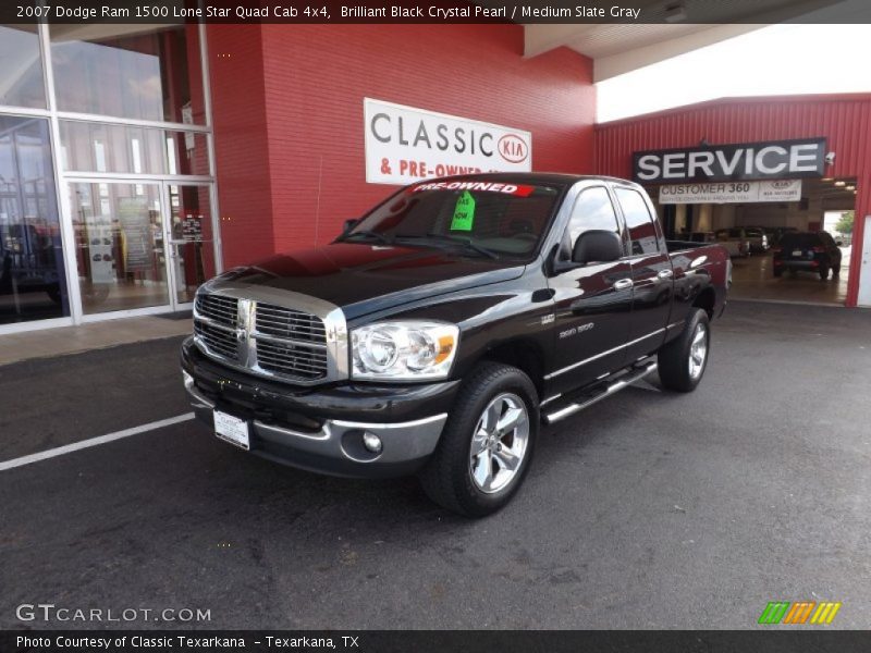 Brilliant Black Crystal Pearl / Medium Slate Gray 2007 Dodge Ram 1500 Lone Star Quad Cab 4x4