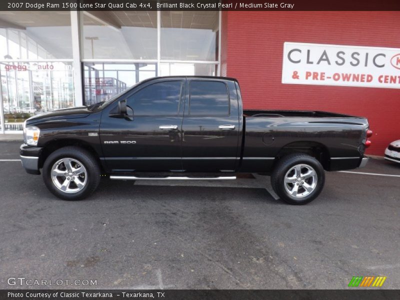 Brilliant Black Crystal Pearl / Medium Slate Gray 2007 Dodge Ram 1500 Lone Star Quad Cab 4x4