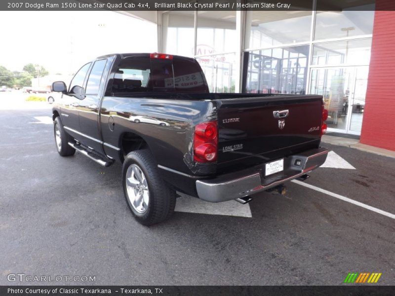 Brilliant Black Crystal Pearl / Medium Slate Gray 2007 Dodge Ram 1500 Lone Star Quad Cab 4x4
