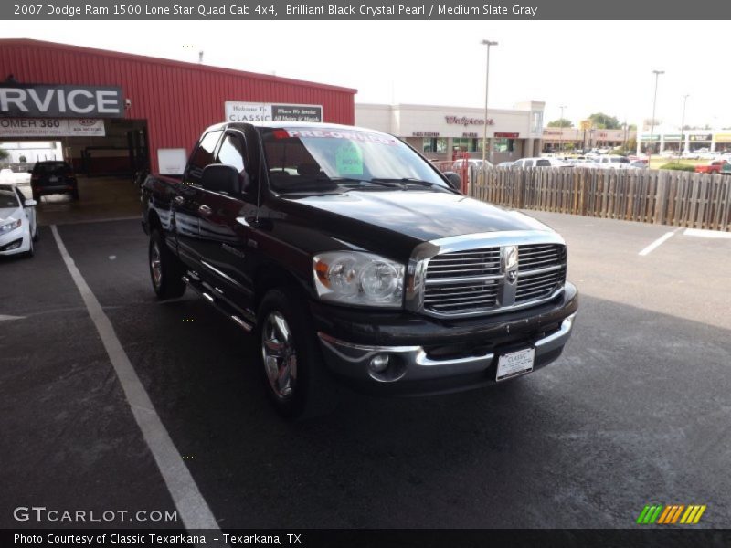Brilliant Black Crystal Pearl / Medium Slate Gray 2007 Dodge Ram 1500 Lone Star Quad Cab 4x4