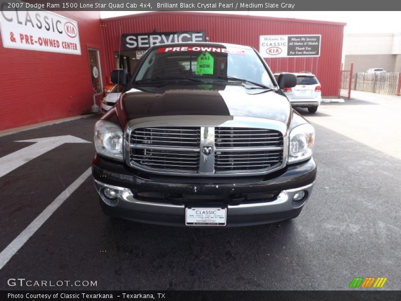 Brilliant Black Crystal Pearl / Medium Slate Gray 2007 Dodge Ram 1500 Lone Star Quad Cab 4x4