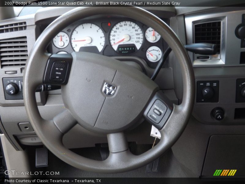 Brilliant Black Crystal Pearl / Medium Slate Gray 2007 Dodge Ram 1500 Lone Star Quad Cab 4x4