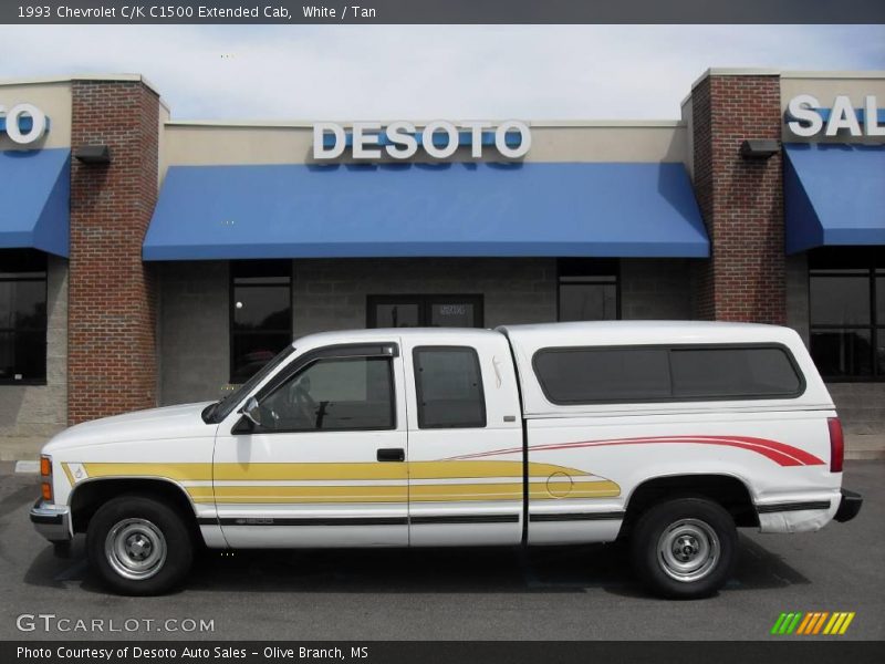 White / Tan 1993 Chevrolet C/K C1500 Extended Cab