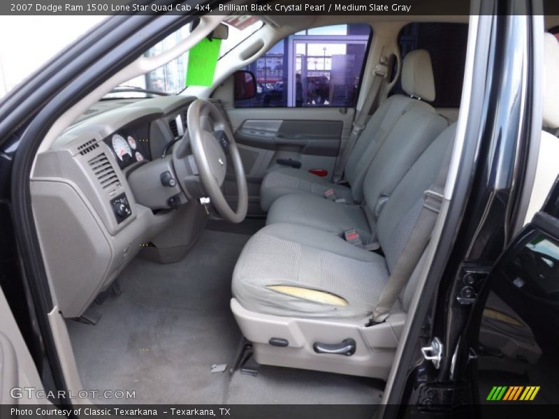 Brilliant Black Crystal Pearl / Medium Slate Gray 2007 Dodge Ram 1500 Lone Star Quad Cab 4x4