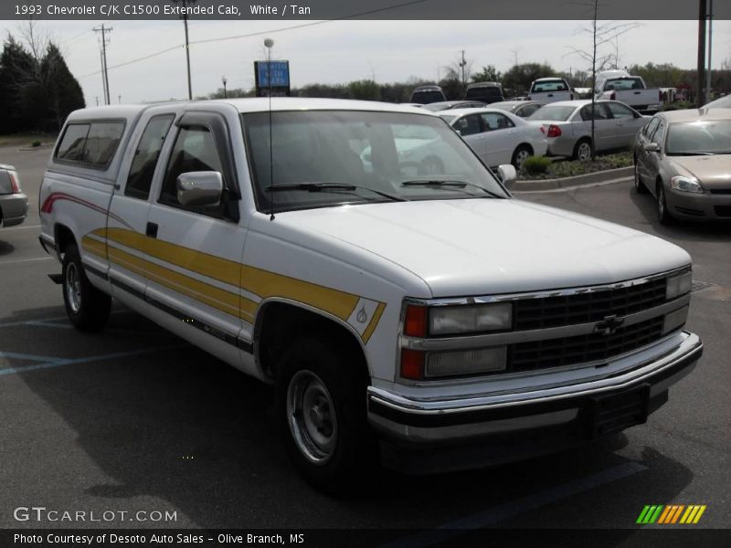 White / Tan 1993 Chevrolet C/K C1500 Extended Cab