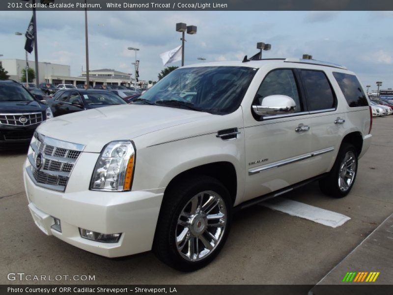 White Diamond Tricoat / Cocoa/Light Linen 2012 Cadillac Escalade Platinum