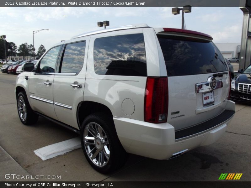 White Diamond Tricoat / Cocoa/Light Linen 2012 Cadillac Escalade Platinum