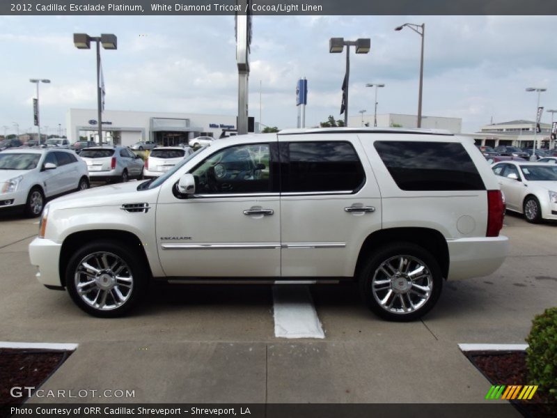 White Diamond Tricoat / Cocoa/Light Linen 2012 Cadillac Escalade Platinum