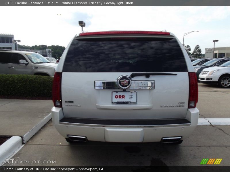White Diamond Tricoat / Cocoa/Light Linen 2012 Cadillac Escalade Platinum