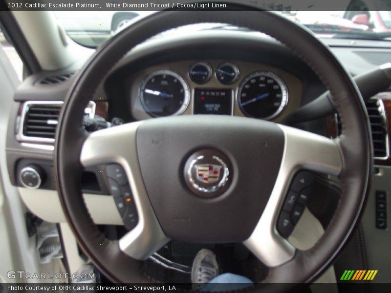 White Diamond Tricoat / Cocoa/Light Linen 2012 Cadillac Escalade Platinum