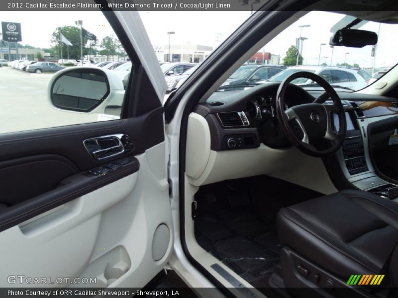 White Diamond Tricoat / Cocoa/Light Linen 2012 Cadillac Escalade Platinum