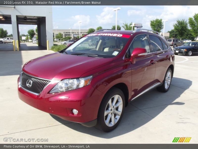 Matador Red Mica / Parchment/Brown Walnut 2010 Lexus RX 350