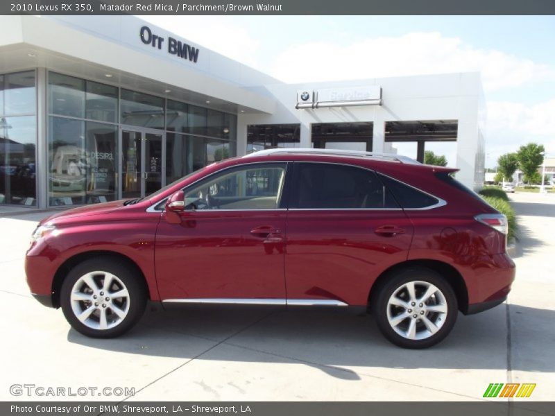 Matador Red Mica / Parchment/Brown Walnut 2010 Lexus RX 350