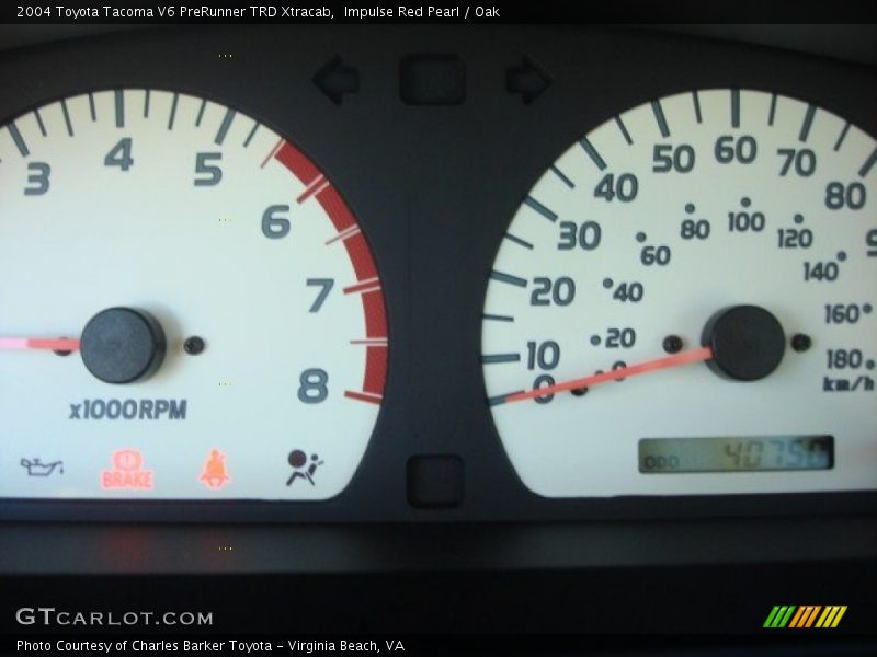 Impulse Red Pearl / Oak 2004 Toyota Tacoma V6 PreRunner TRD Xtracab