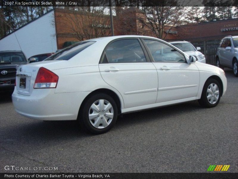 White / Gray 2007 Kia Spectra EX Sedan