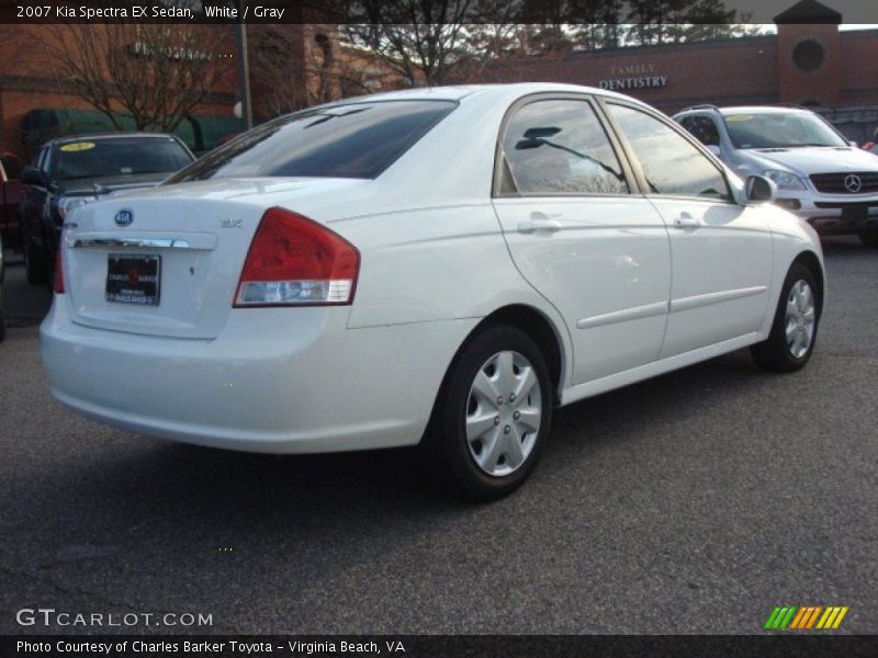 White / Gray 2007 Kia Spectra EX Sedan