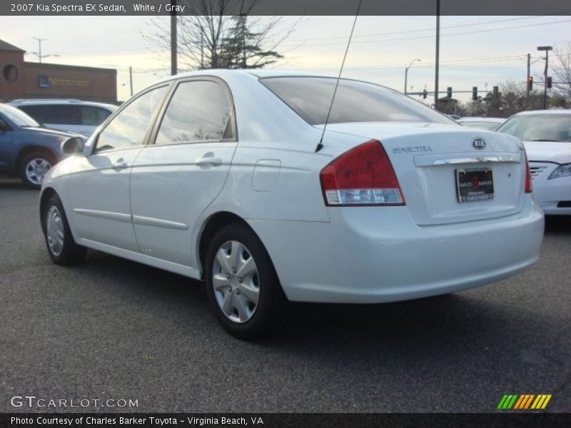 White / Gray 2007 Kia Spectra EX Sedan
