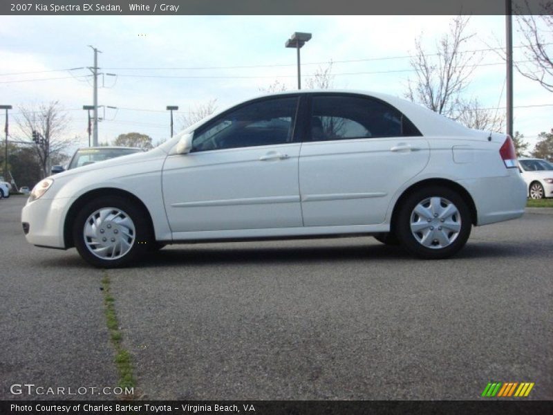 White / Gray 2007 Kia Spectra EX Sedan