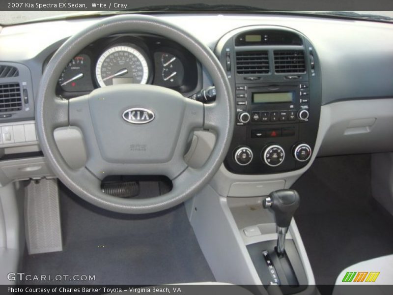 White / Gray 2007 Kia Spectra EX Sedan