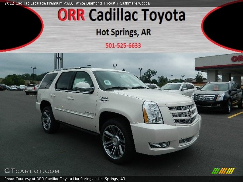 White Diamond Tricoat / Cashmere/Cocoa 2012 Cadillac Escalade Premium AWD