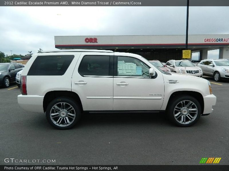 White Diamond Tricoat / Cashmere/Cocoa 2012 Cadillac Escalade Premium AWD