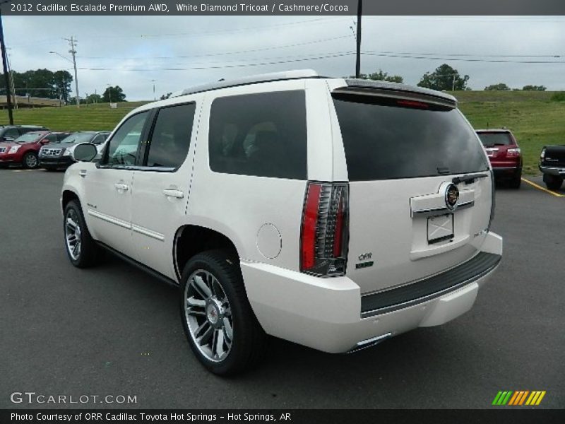 White Diamond Tricoat / Cashmere/Cocoa 2012 Cadillac Escalade Premium AWD