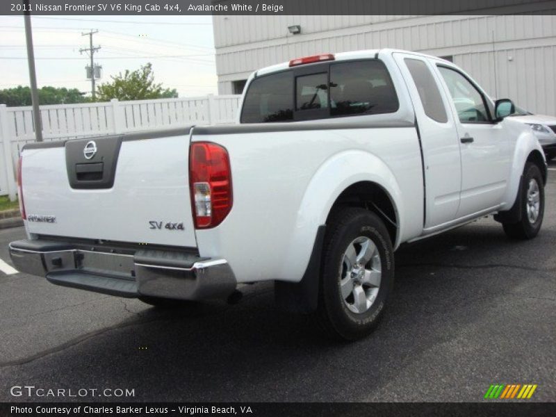Avalanche White / Beige 2011 Nissan Frontier SV V6 King Cab 4x4