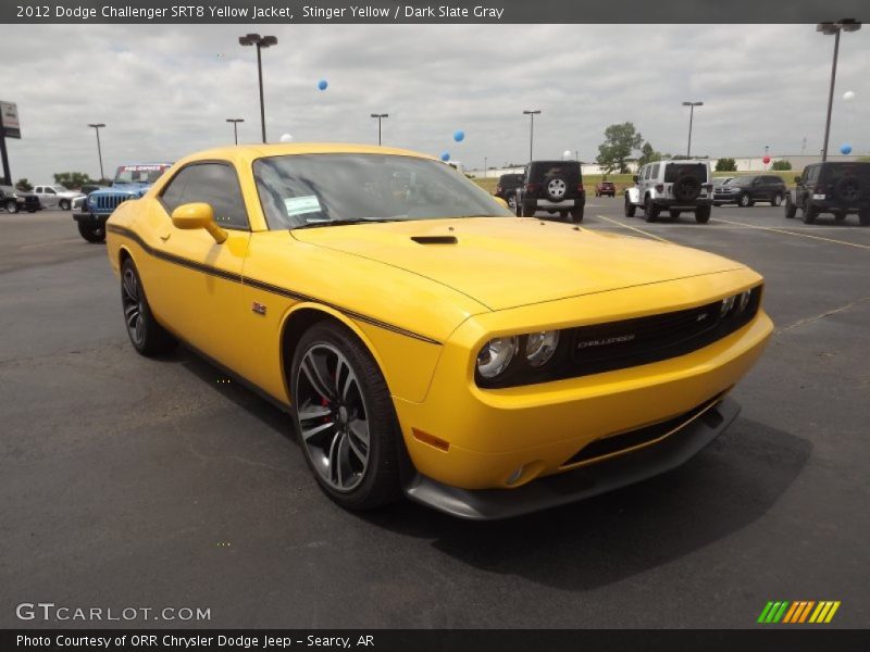 Front 3/4 View of 2012 Challenger SRT8 Yellow Jacket