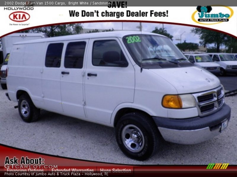 Bright White / Sandstone 2002 Dodge Ram Van 1500 Cargo