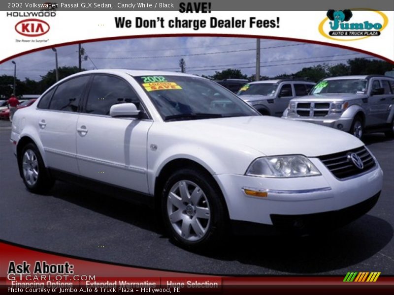 Candy White / Black 2002 Volkswagen Passat GLX Sedan