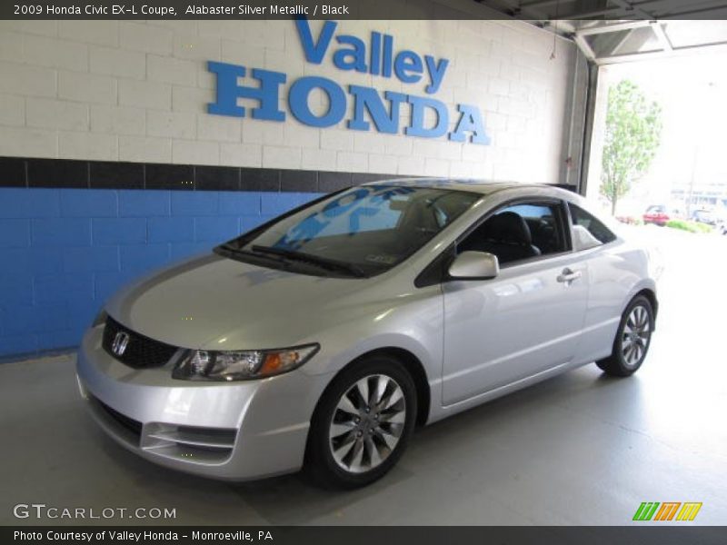 Alabaster Silver Metallic / Black 2009 Honda Civic EX-L Coupe
