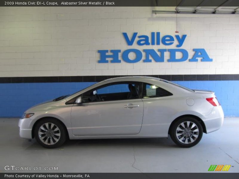 Alabaster Silver Metallic / Black 2009 Honda Civic EX-L Coupe