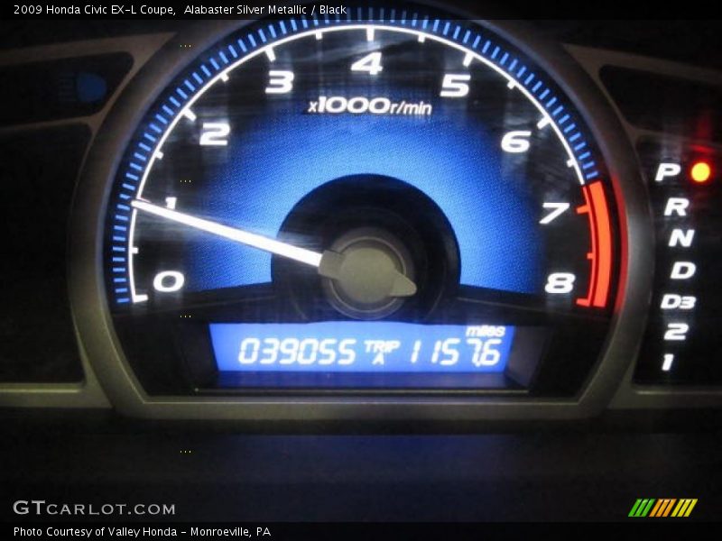 Alabaster Silver Metallic / Black 2009 Honda Civic EX-L Coupe