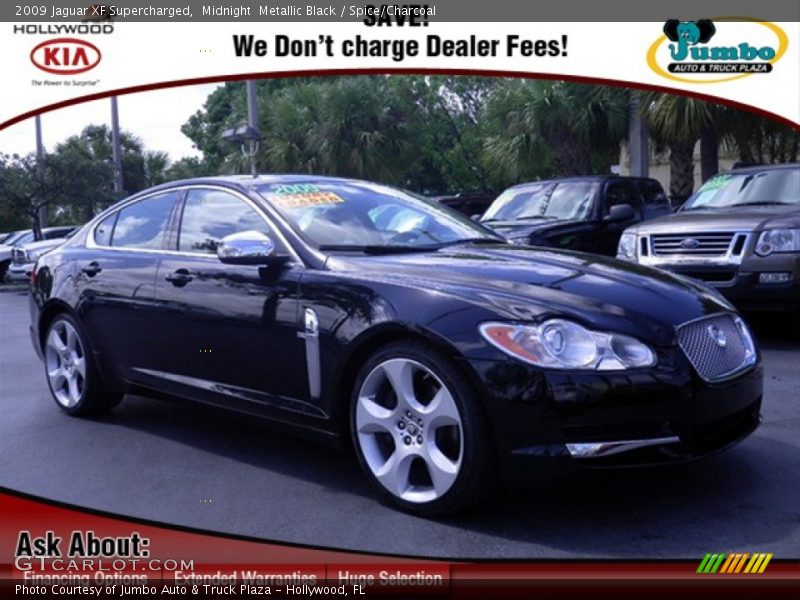 Midnight  Metallic Black / Spice/Charcoal 2009 Jaguar XF Supercharged