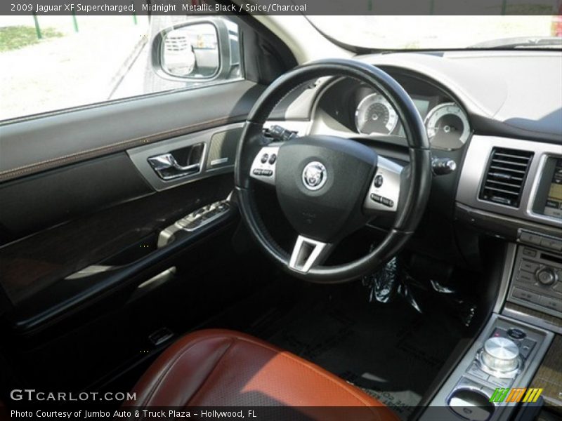 Midnight  Metallic Black / Spice/Charcoal 2009 Jaguar XF Supercharged