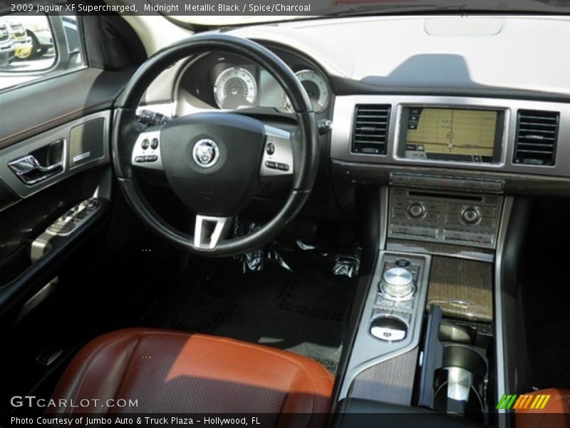 Midnight  Metallic Black / Spice/Charcoal 2009 Jaguar XF Supercharged