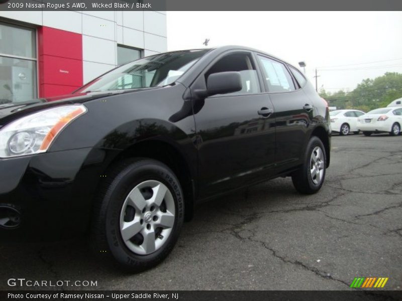 Wicked Black / Black 2009 Nissan Rogue S AWD