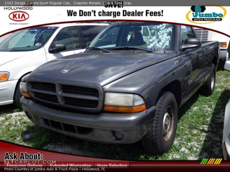 Graphite Metallic / Dark Slate Gray 2002 Dodge Dakota Sport Regular Cab